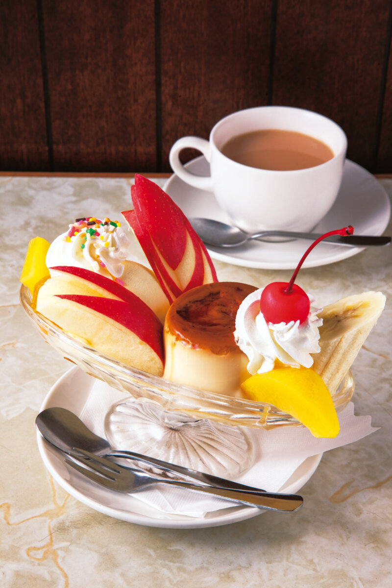 ✿昭和喫茶店プリンアラモード皿4個セット✿美品 済ます