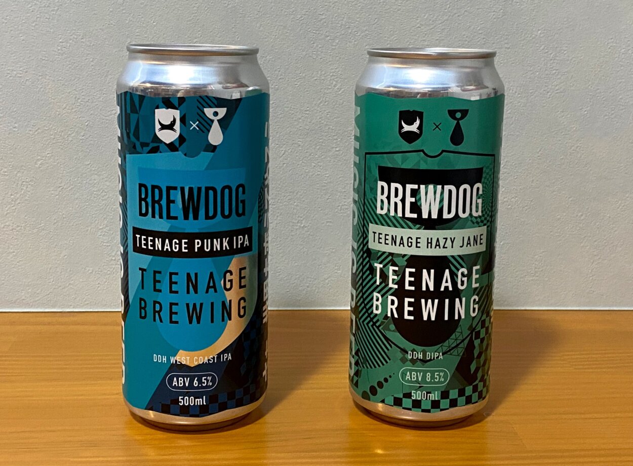 「BREWDOG」と「Teenage Brewing」のコラボビール「Teenage Punk IPA」と「Teenage Hazy Jane」