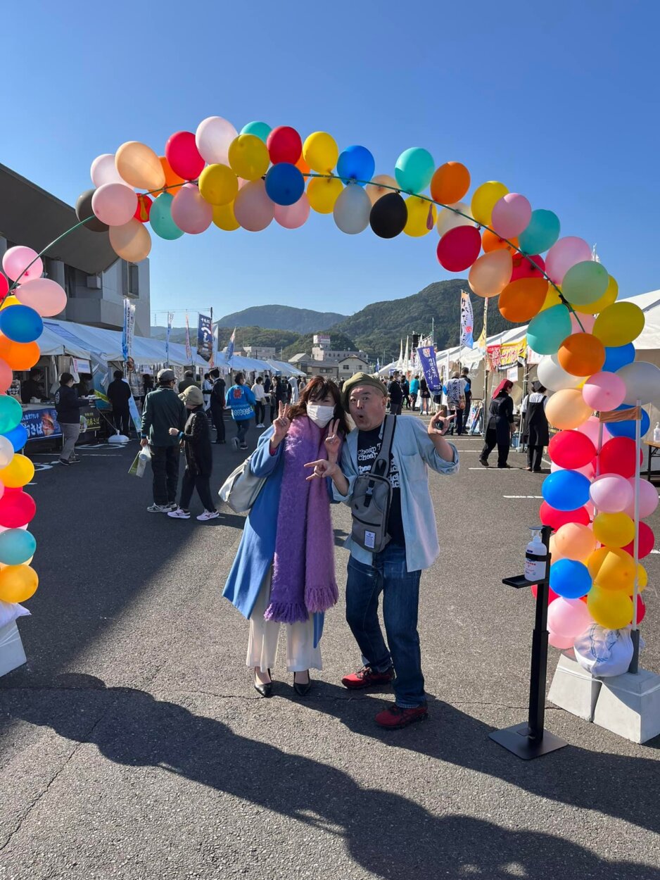 鯖サミットin松浦2022にて、全さば連公式MCロッキー松尾と。初日です