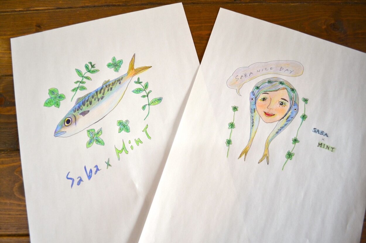 千晶画伯のイラスト。右はジェンヌ。サバメドゥーサ……？