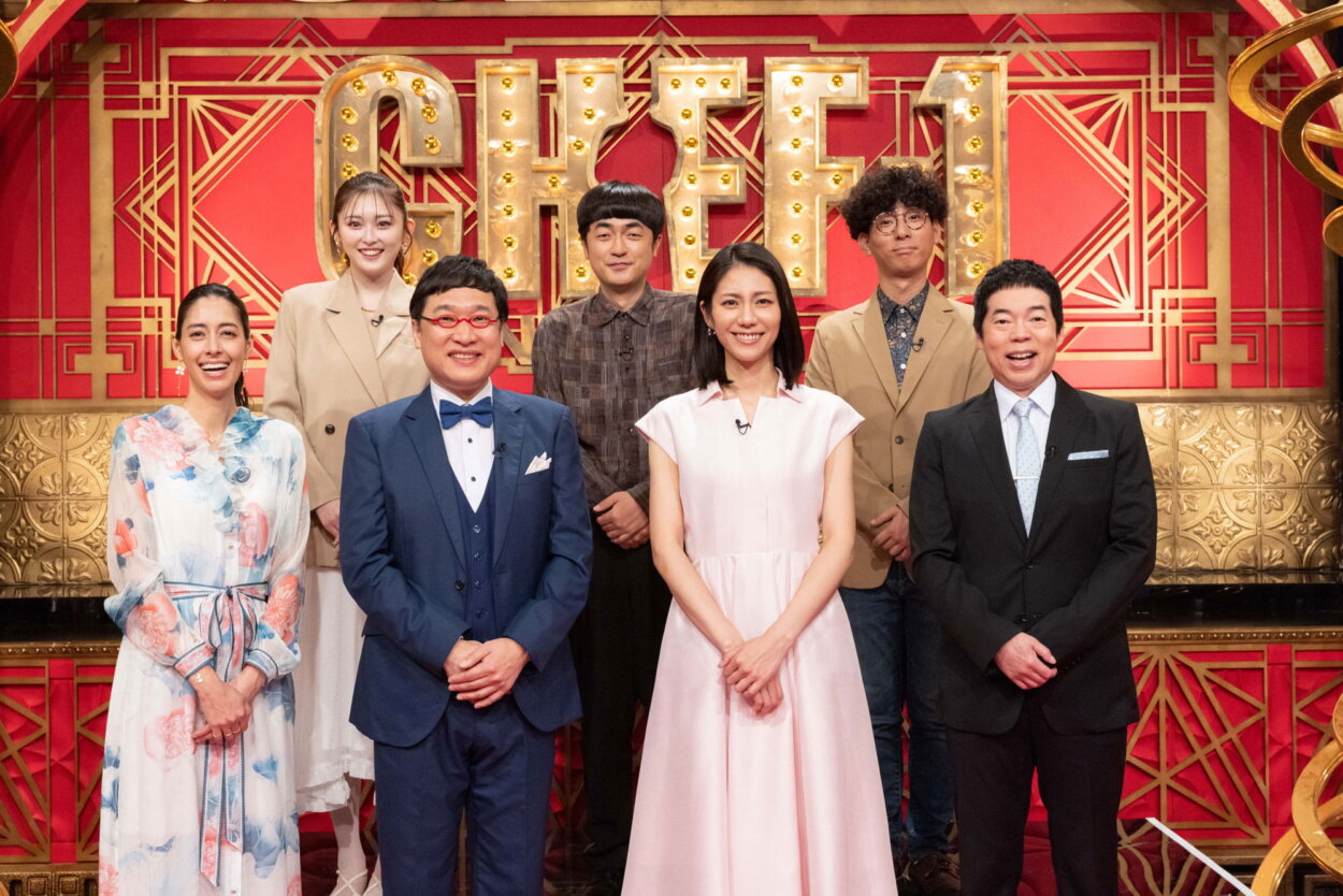 左上から、時計回りにゲストのゆうちゃみさん、スペシャルサポーターのたくろうのおふたり、ゲストの今田耕司さん、MCの松下奈緒さん、山里亮太さん、ゲストの森泉さん